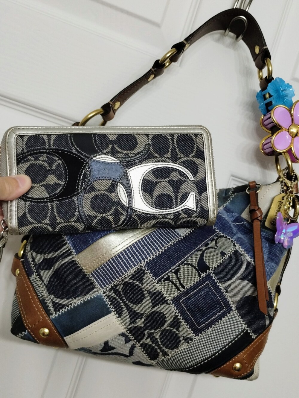 Coach Denim Patchwork Carly & Coach Denim Wallet Y2K